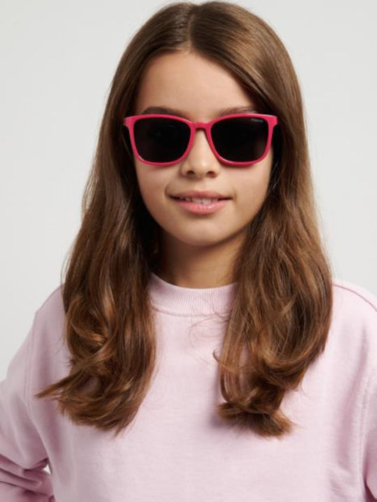 Polaroid Square Kids Sunglasses with Polarized Lens Pink