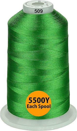 Embroidery Thread Set 3 Spools 5000 M Shades Green