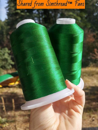 Embroidery Thread Set 3 Spools 5000 M Green Color
