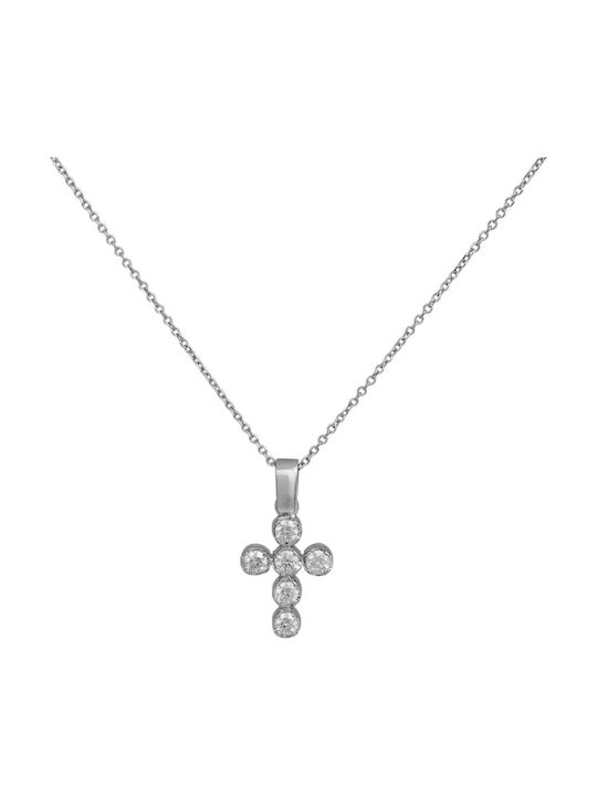 Weißgold Kreuz 18K