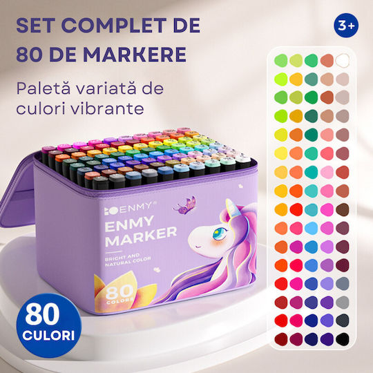 Qova Markere de Desen 6mm Set 80buc