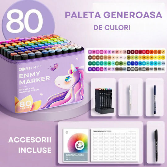 Qova Markere de Desen 6mm Set 80buc