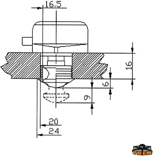 Plasture Din Plastic Pentru Sertar Buton Din Alama M3500218 Trem