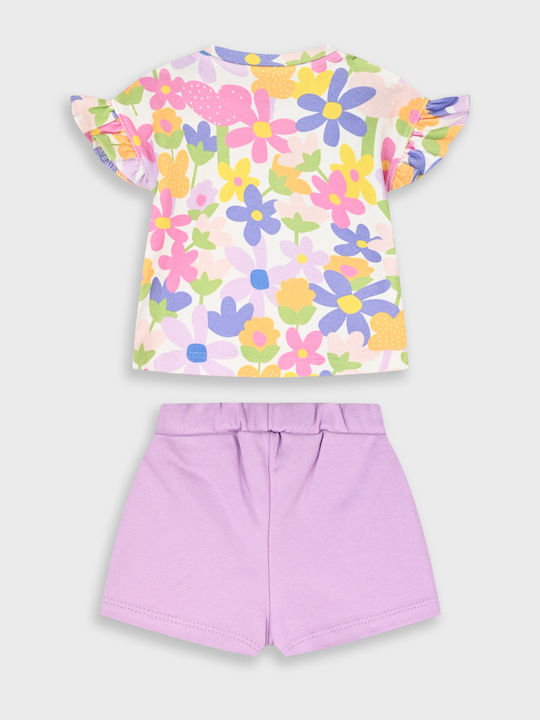 Energiers Kids' Set with Shorts Summer 2pcs Lilac Energino Bebe