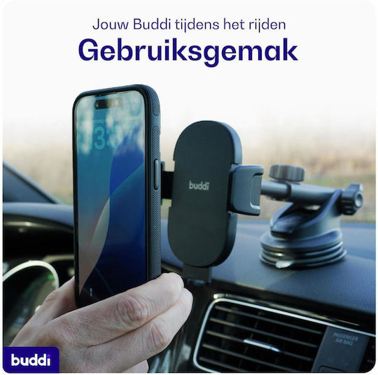 Αυτοκόλλητη Βάση Βεντούζα Ταμπλό Buddi Way Universal Βάσεις Αυτοκίνητου Χωρίς Βάση Black 8719246496813