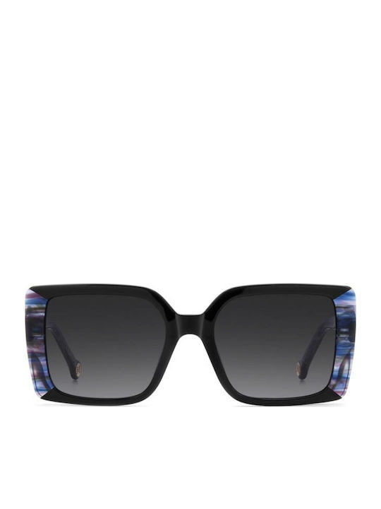 Carolina Herrera Unisex Sunglasses with Black Horn-Rimmed Frame and Grey Gradient Lenses HER 0391/S 807/9O