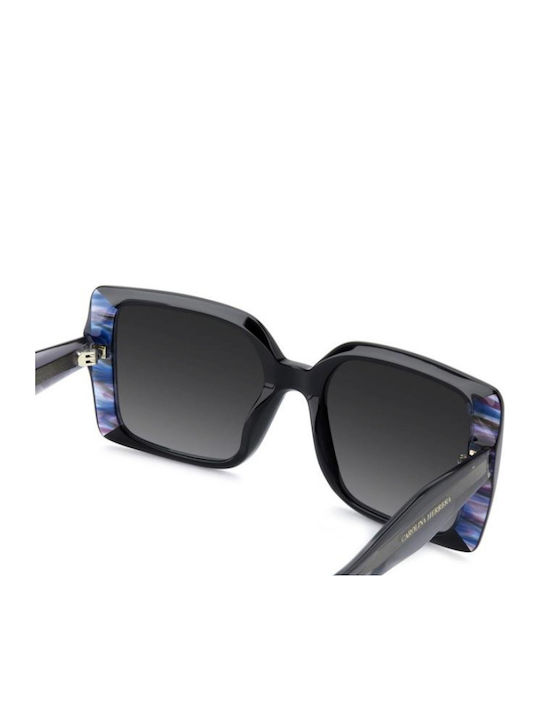 Carolina Herrera Unisex Sunglasses with Black Horn-Rimmed Frame and Grey Gradient Lenses HER 0391/S 807/9O