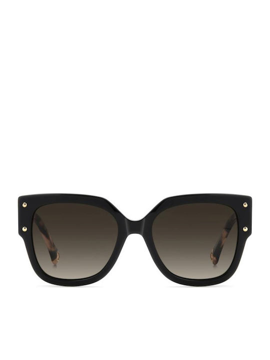 Carolina Herrera Unisex Sunglasses with Black Horn-Rimmed Frame and Grey Gradient Lenses HER 0366/S 807/HA