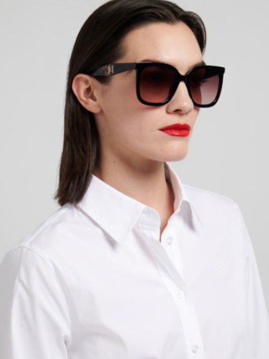 Carolina Herrera Her Unisex Ochelari De Soare Cu Ramă Neagră Din Plastic Și Lentilă Neagră