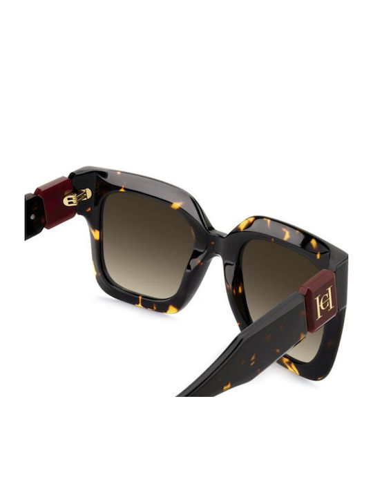 Carolina Herrera Unisex Sunglasses with Brown Tartaruga Horn-Rimmed Frame and Brown Gradient Lenses HER 0369/S 086/HA