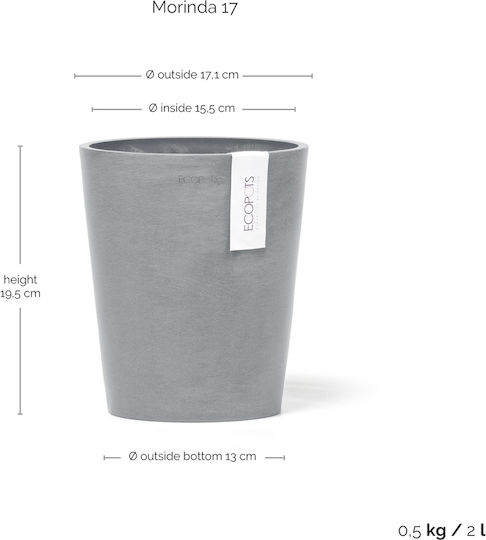 Ecopots Саксия Синьо сиво 14x16см.