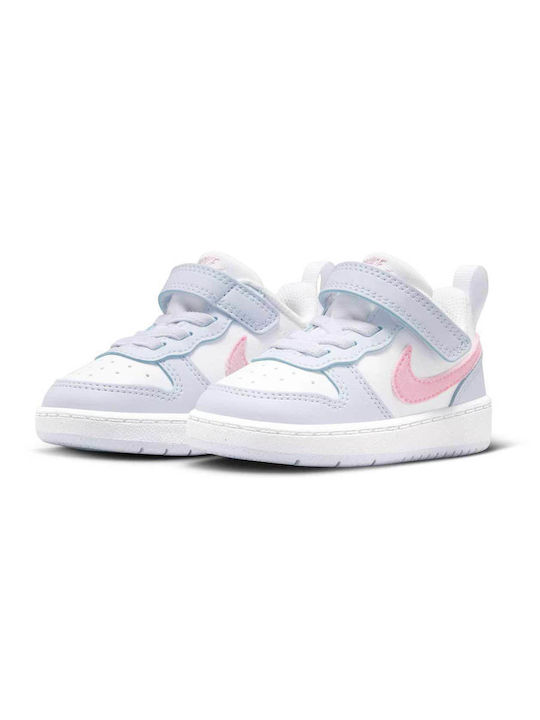 Court Borough Kids Sneakers with Hoop & Loop Closure White