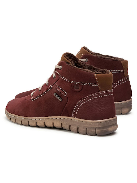 Ghete Dama Ankle Boots Burgundia