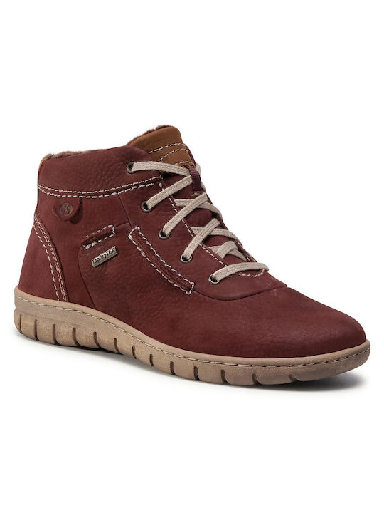 Ghete Dama Ankle Boots Burgundia