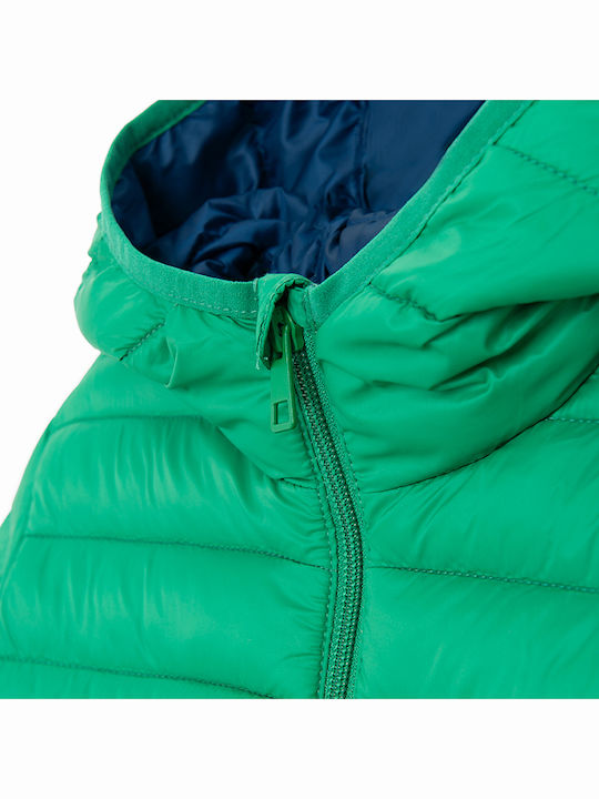 Kids Casual Short Jacket with Hood Green