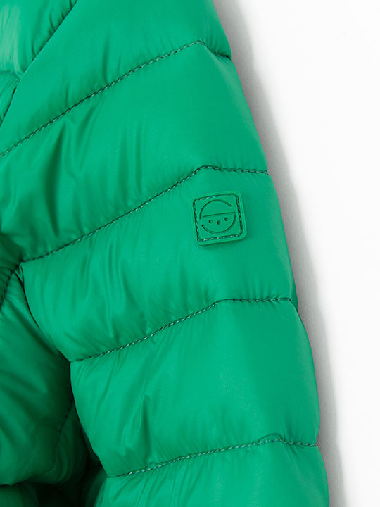 Kids Casual Short Jacket with Hood Green