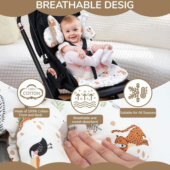 Queen Mother Stroller Mattress Double Sided Animals White