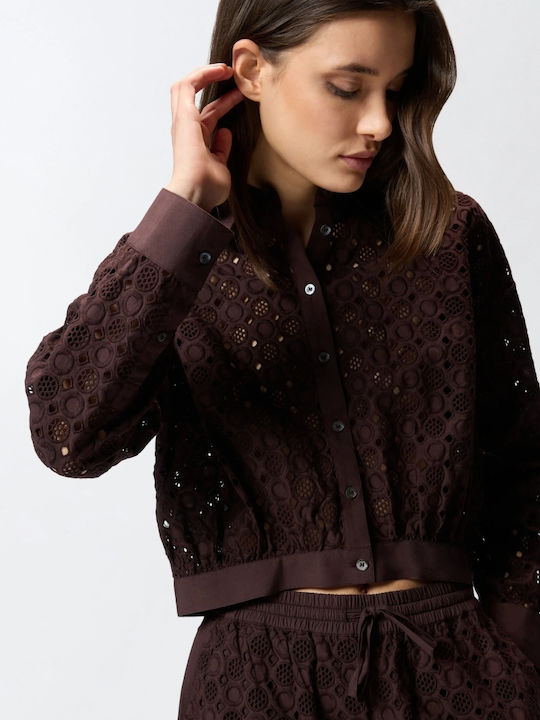 Women's Long Sleeve Shirt Brown