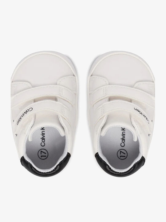 Calvin Klein Βρεφικά Sneakers Αγκαλιάς Λευκά