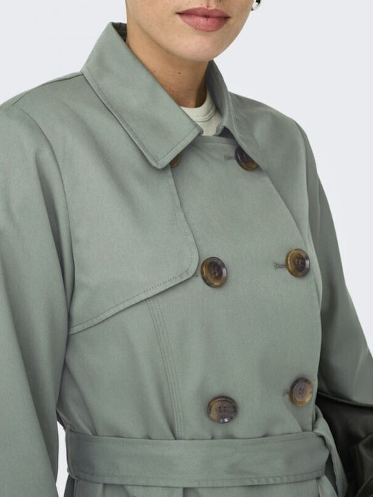 15191821 Women's Green Trench Coat
