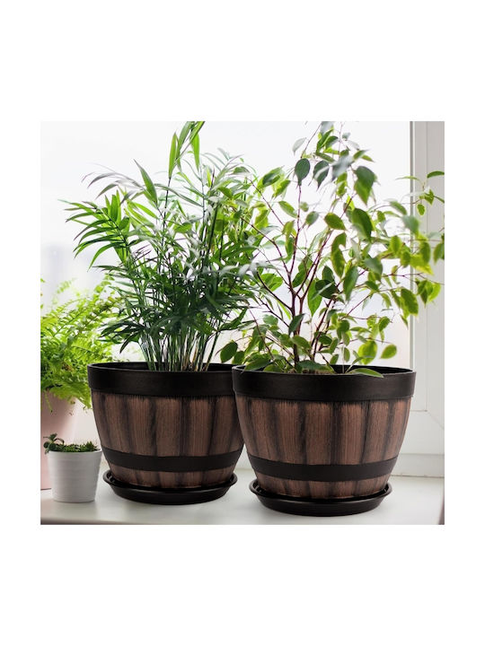 Belle Vous Set 2 Töpfe Kunststoff Brown/black mit Untersetzer