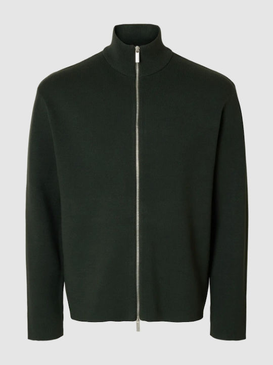 Men's Knitted Cardigan Deep Forest (green)