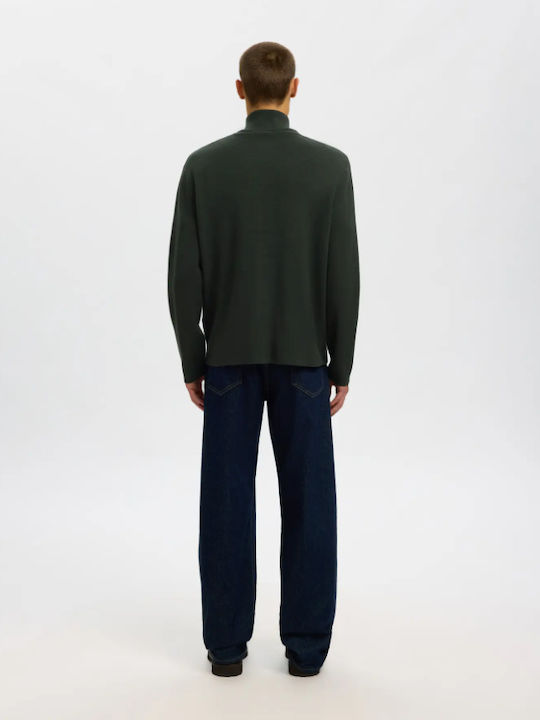 Men's Knitted Cardigan Deep Forest (green)