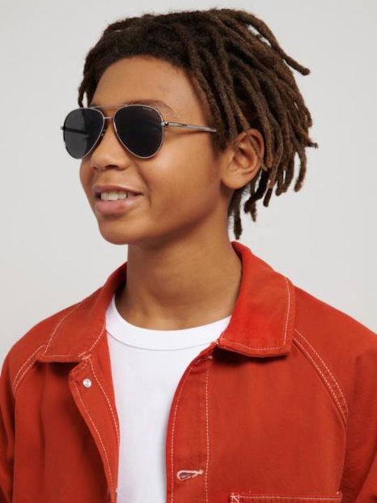 Polaroid Aviator Kids Sunglasses with Polarized Silver Lenses for 11-16 Years