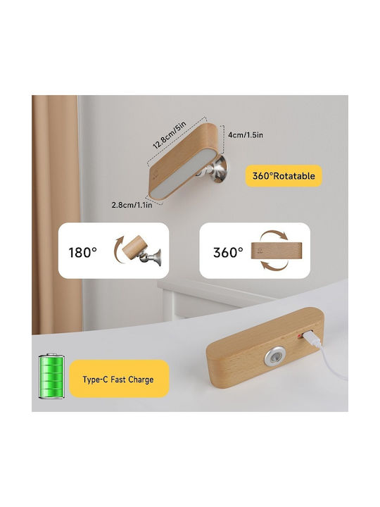 Modern Wall Lamp with Integrated LED and Cold White Light Dark Brown 12.8x4cm