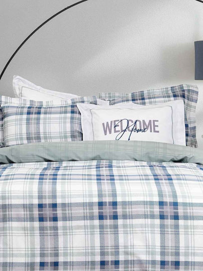 Nima Welcome Σετ Σεντόνια Ημίδιπλα 185x260εκ. Blue-green (3τμχ)