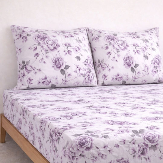 My Home Luxury Modena Σετ Σεντόνια King Size με Λάστιχο 180x200εκ. Ροζ (4τμχ)