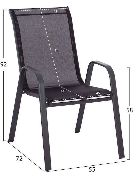 Garten- und Outdoor-Möbelsets Typsatz Speisesaal 5 Stück Schwarz