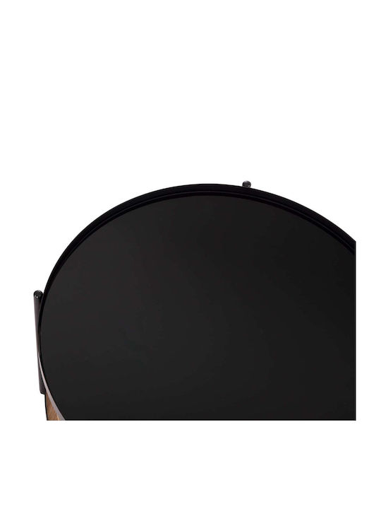 Round Side Table from Bamboo Black 2 Pieces M80xW80xH50cm