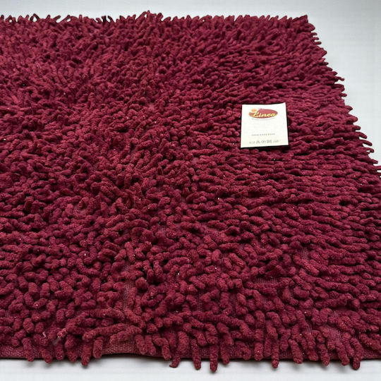 Linea Home Бански килим Памук Правоъгълена Noodle LH2044008-2 Бордо 50x70бр