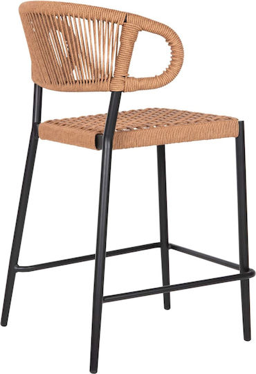 Hocker für Bar Für den Außenbereich aus Aluminium Beige 1Stück 60x56x99cm