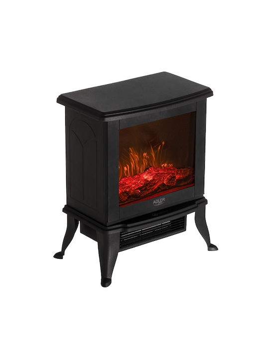Adler Floor Electric Fireplace 1800W 38x24cm Black
