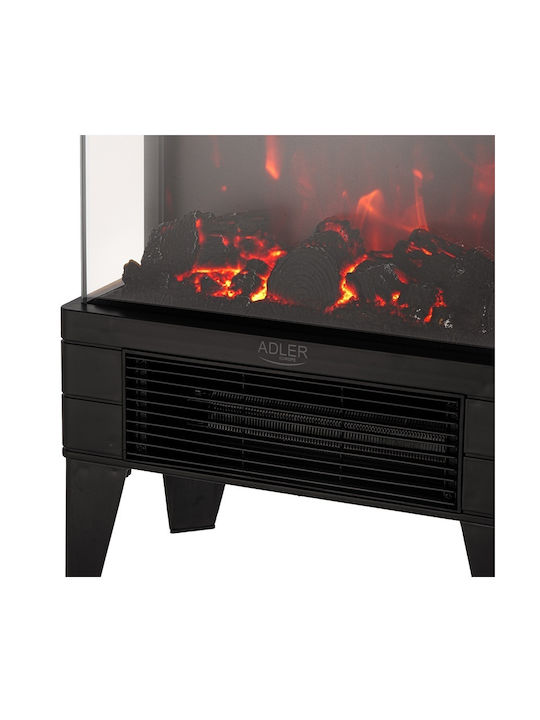Adler Floor Electric Fireplace 2000W 32.8x18cm Black