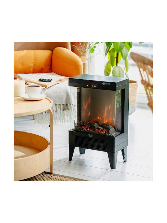 Adler Floor Electric Fireplace 2000W 32.8x18cm Black