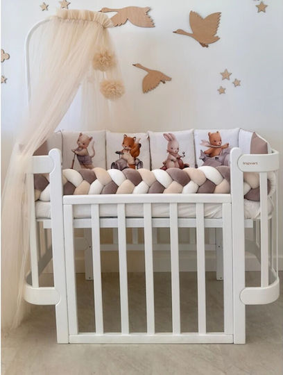 IngVart Baby Bedding Set for Crib White 7 Pieces SETZOOCARS-60