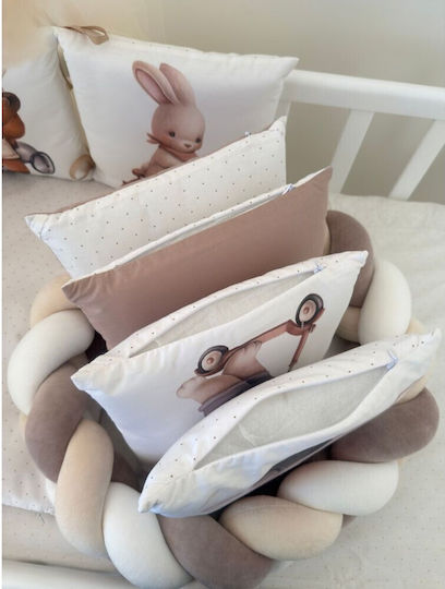 IngVart Baby Bedding Set for Crib White 7 Pieces SETZOOCARS-60