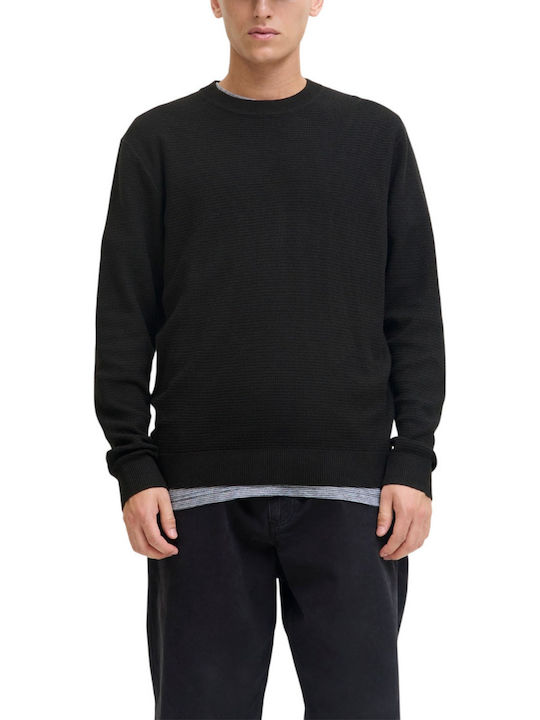 Crew Neck Langarm-Pullover Black