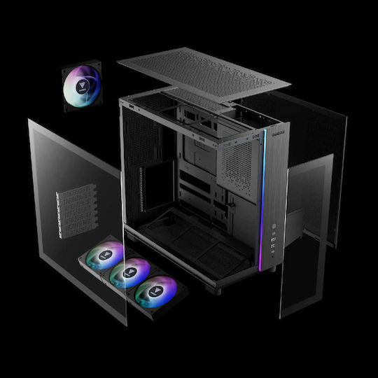 Gamdias Atlas M4 Gaming Midi Tower Κουτί Υπολογιστή με Πλαϊνό Παράθυρο Μαύρο