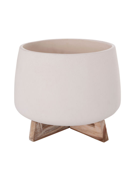 HomeMarkt Γλάστρα Τσιμεντένια Λευκό 29x29x23εκ.