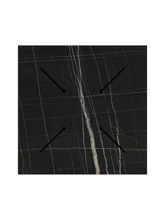 Pakketo Relian Square Table Surface HPL Black Marble Look 80x80cm 215-000059