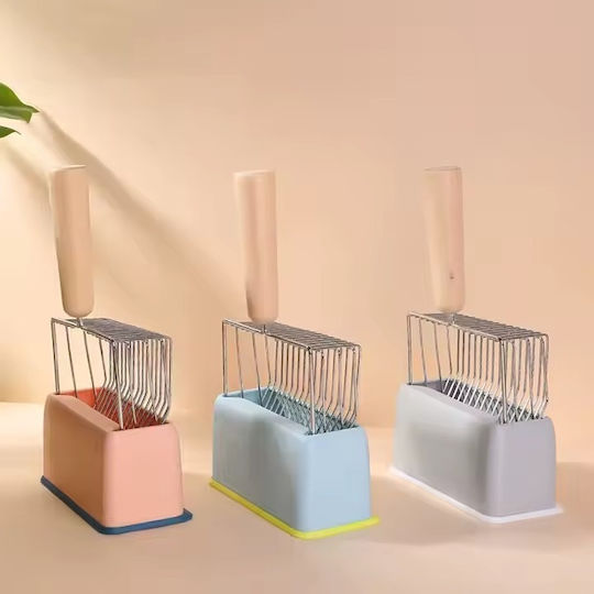 Lopată Pisică Metalică Mare Mâner Din Lemn Bază M17xl8xh28cm Roz