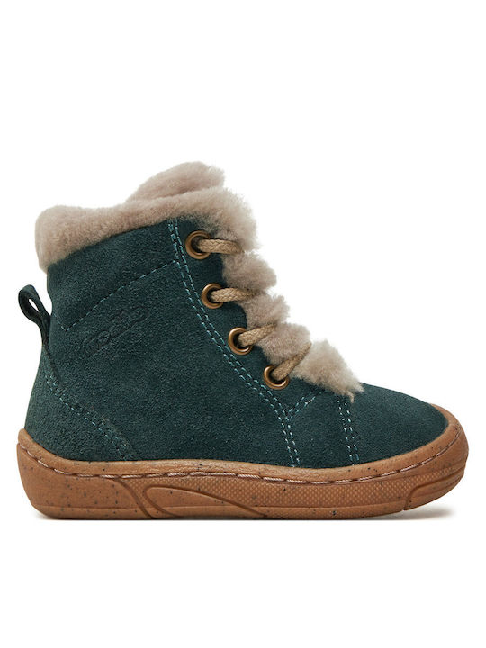 Suede Kids Boots with Laces Blue