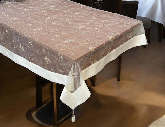 Linea Home Τραπεζομάντηλο με Κέντημα Camelia 180x220εκ.