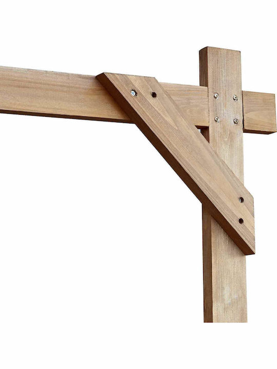 Hochzeitsbogen Offene Hellbraune 225 X 95 X 226 cm Hochzeitsdekoration aus Holz Kiefer 42019394 Braun