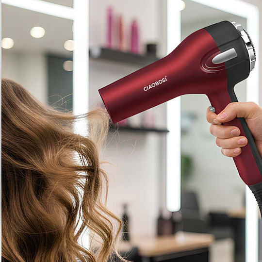 Avizar Hair Dryer 1400w Cool Air Adjustable Speeds Red