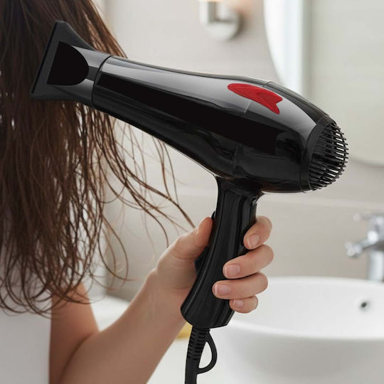 Avizar Electric Hair Dryer 1500w Compact Hot Air Cold Air Black Red